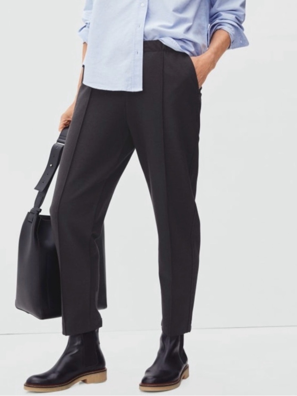 Everlane the Dream Pant Black Cropped Tailored